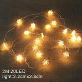 Santa Claus Christmas Tree LED String Lights Garland Snowflakes Christmas Decoration for Home