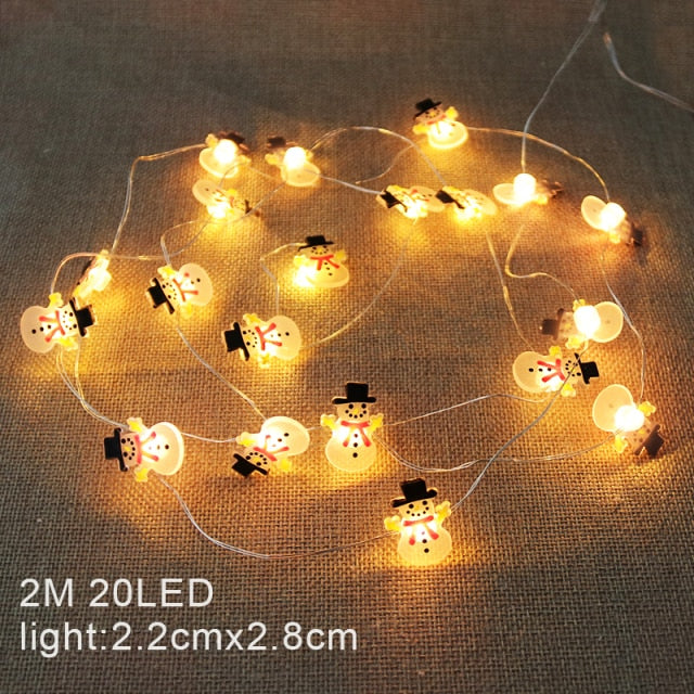 Santa Claus Christmas Tree LED String Lights Garland Snowflakes Christmas Decoration for Home - myfunfarm