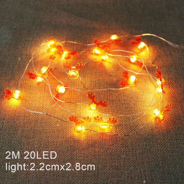 Santa Claus Christmas Tree LED String Lights Garland Snowflakes Christmas Decoration for Home - myfunfarm