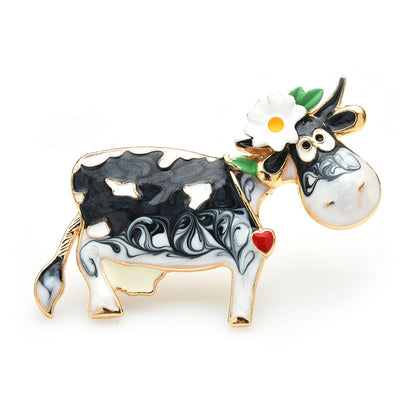 Colorful Enamel Pin Brooch Cow Jewelry For Coat Sweater - myfunfarm