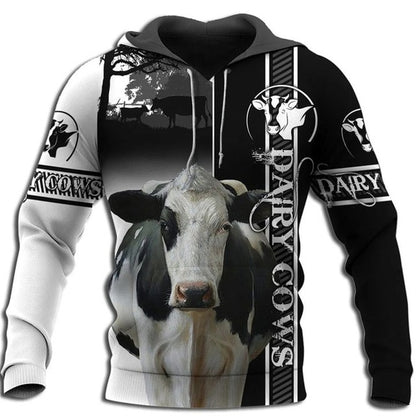 Dairy Cow 3D Print Unisex Hoodie, Sweatshirts - myfunfarm