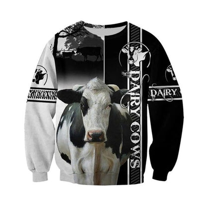 Dairy Cow 3D Print Unisex Hoodie, Sweatshirts - myfunfarm