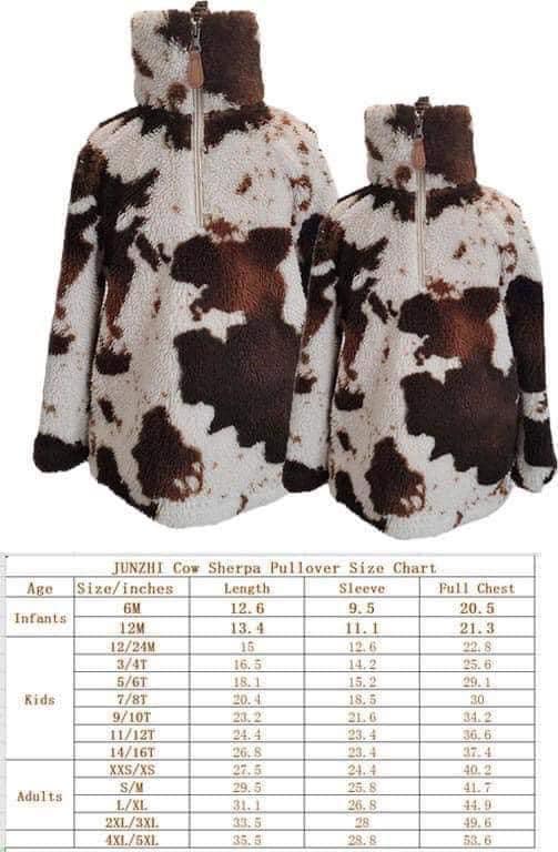 Mommy&Baby Cow pattern Sherpa Pullover Christmas gift. - myfunfarm