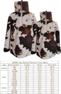 Mommy&Baby Cow pattern Sherpa Pullover Christmas gift.