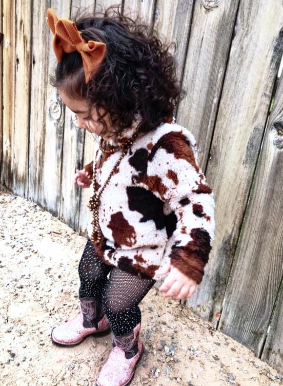 Mommy&Baby Cow pattern Sherpa Pullover Christmas gift. - myfunfarm