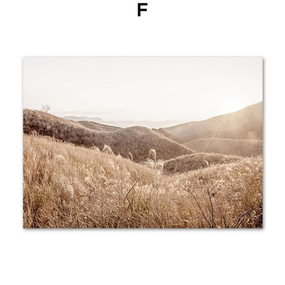 Highland Cattle Reed Autumn Landscape Wall Art Canvas Prints - myfunfarm