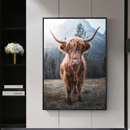 Highland Cow Wall Art Canvas Prints - myfunfarm