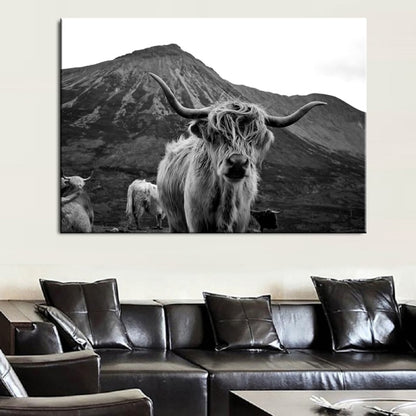 Highland Cow Wall Art Canvas Prints - myfunfarm