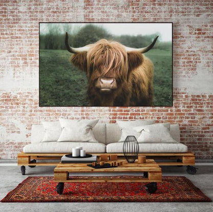 Highland Cow Wall Art Canvas Prints - myfunfarm