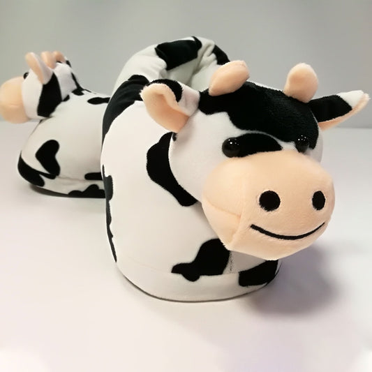 Cute Cartoon Cow design - Women's Slippers Winter Warm Indoor Comfortable Soft - myfunfarm