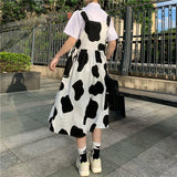 Cow Print Dress Women's Cute Japanese Harajuku Style