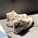 Woman Fashion Sneakers Shoes Canvas Cow pattern Good Quality