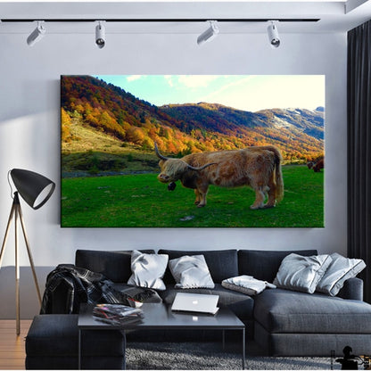 Highland Cow Wall Art Canvas Prints - myfunfarm