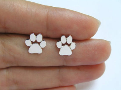 Trendy Jewelry Cute Animal Stud Earrings for Women Kids Fashion Metal Dog Paw Earings Simple Plane Ear Piercing Girls Brincos - myfunfarm