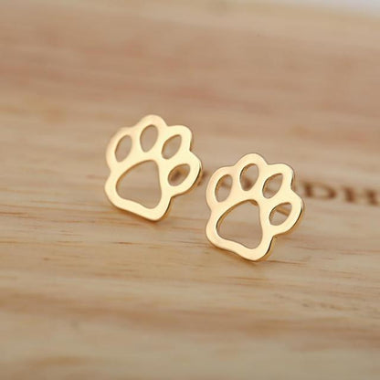 Trendy Jewelry Cute Animal Stud Earrings for Women Kids Fashion Metal Dog Paw Earings Simple Plane Ear Piercing Girls Brincos - myfunfarm