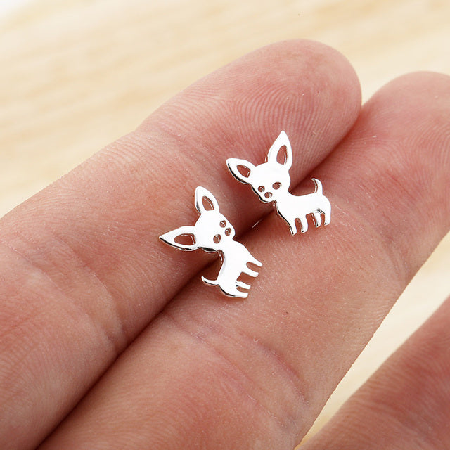 Trendy Jewelry Cute Animal Stud Earrings for Women Kids Fashion Metal Dog Paw Earings Simple Plane Ear Piercing Girls Brincos - myfunfarm