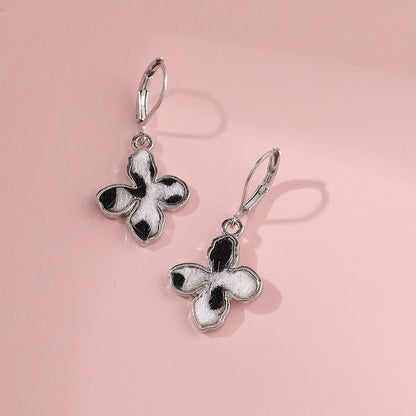 New Cow Pattern Butterfly Dangle Earrings Star Moon Hanging For Women Party Jewelry Accessories - myfunfarm