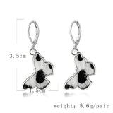 New Cow Pattern Butterfly Dangle Earrings Star Moon Hanging For Women Party Jewelry Accessories