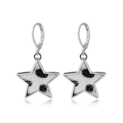 New Cow Pattern Butterfly Dangle Earrings Star Moon Hanging For Women Party Jewelry Accessories - myfunfarm