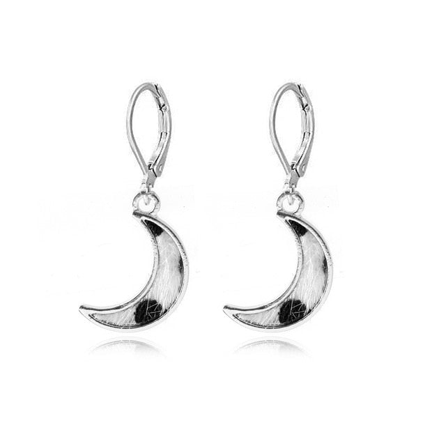 New Cow Pattern Butterfly Dangle Earrings Star Moon Hanging For Women Party Jewelry Accessories - myfunfarm