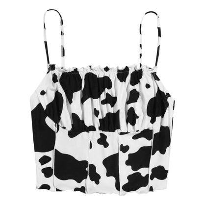 Summer Cow pattern Cute Crop Top - myfunfarm