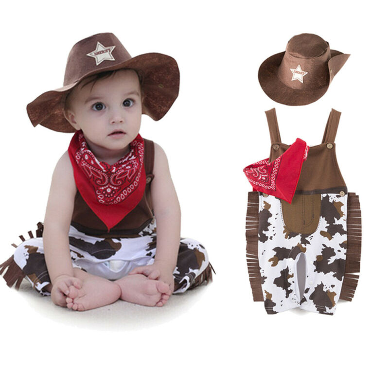 Kid Clothes Sets Carnival Fancy Dress Party Costume Cowboy Outfit