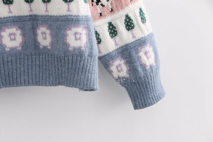 Cute Cow Cartoon Sweater Sweet Style Knitted - myfunfarm