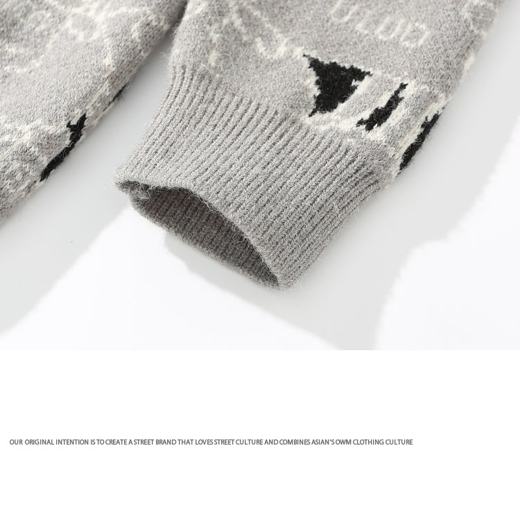 Sheep pattern Streetwear Knitwear Clothing Pullover Oversize - myfunfarm