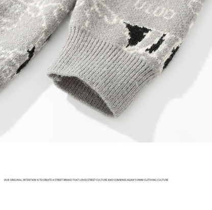 Sheep pattern Streetwear Knitwear Clothing Pullover Oversize - myfunfarm