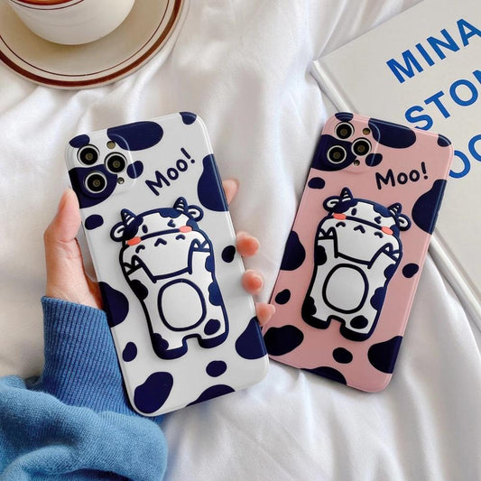 Hot Cute Cows 3d phone Case For iphone 7 8 Puls X XR XS 11 12 mini pro Max soft silicone - myfunfarm
