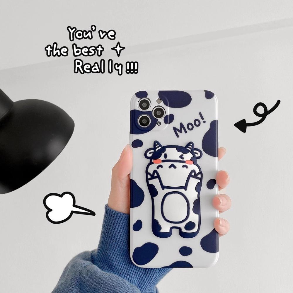 Hot Cute Cows 3d phone Case For iphone 7 8 Puls X XR XS 11 12 mini pro Max soft silicone - myfunfarm