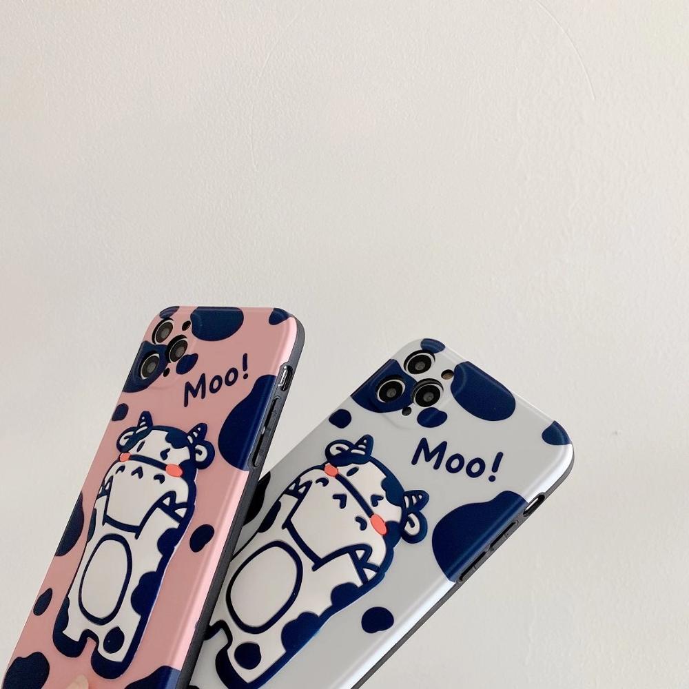 Hot Cute Cows 3d phone Case For iphone 7 8 Puls X XR XS 11 12 mini pro Max soft silicone - myfunfarm