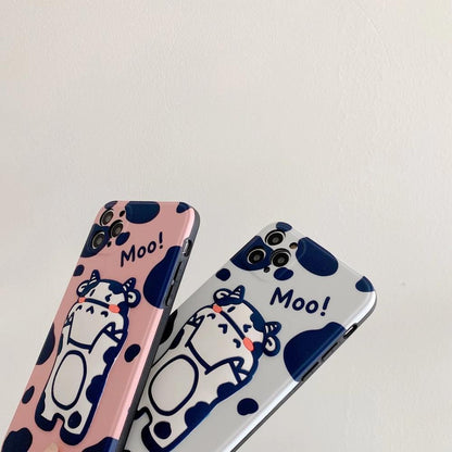 Hot Cute Cows 3d phone Case For iphone 7 8 Puls X XR XS 11 12 mini pro Max soft silicone - myfunfarm