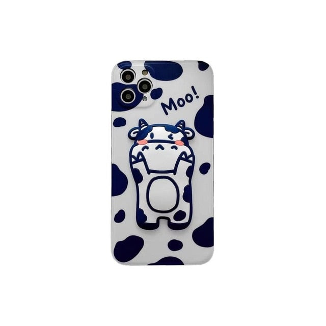 Hot Cute Cows 3d phone Case For iphone 7 8 Puls X XR XS 11 12 mini pro Max soft silicone - myfunfarm