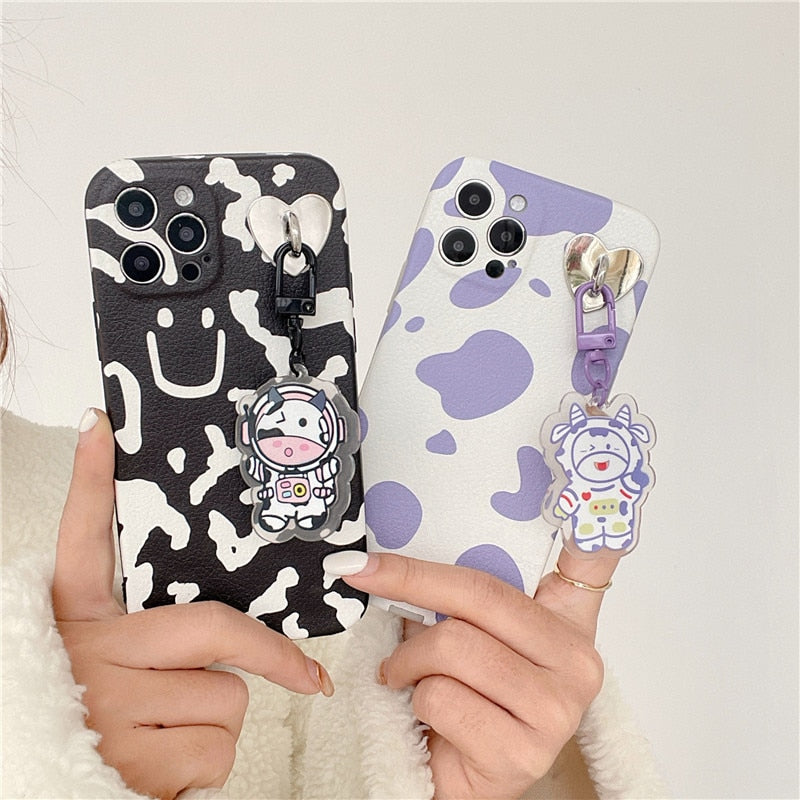 Cute Cows pattern Soft phone Case For iphone 7 8 Puls X XR XS 11 12 pro Max protection cover - myfunfarm