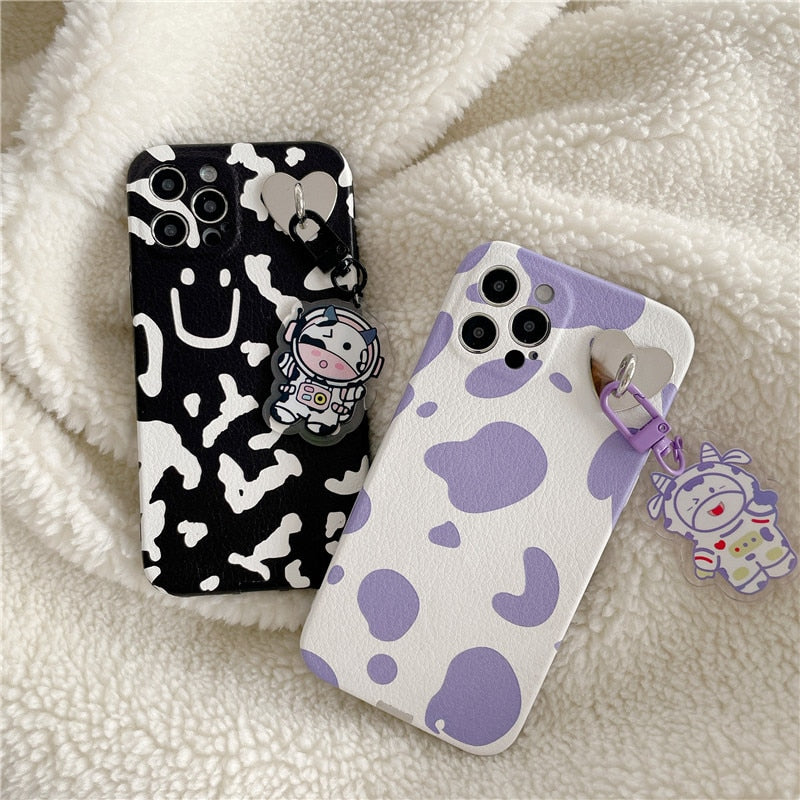 Cute Cows pattern Soft phone Case For iphone 7 8 Puls X XR XS 11 12 pro Max protection cover