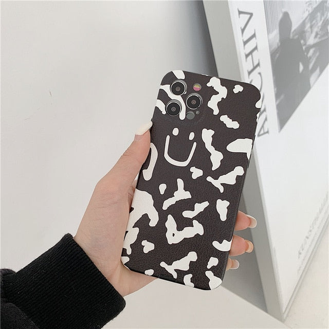 Cute Cows pattern Soft phone Case For iphone 7 8 Puls X XR XS 11 12 pro Max protection cover - myfunfarm