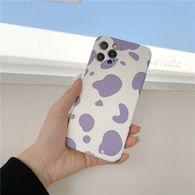 Cute Cows pattern Soft phone Case For iphone 7 8 Puls X XR XS 11 12 pro Max protection cover - myfunfarm