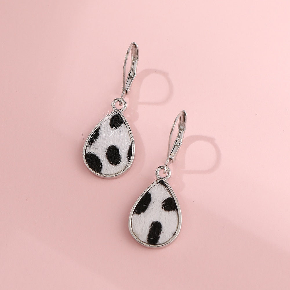 New Cow Pattern Butterfly Dangle Earrings Star Moon Hanging For Women Party Jewelry Accessories - myfunfarm