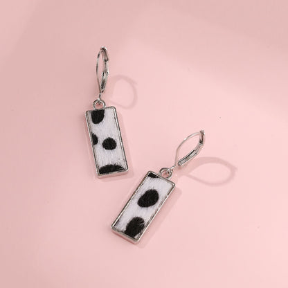 New Cow Pattern Butterfly Dangle Earrings Star Moon Hanging For Women Party Jewelry Accessories - myfunfarm