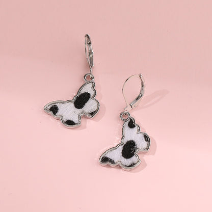 New Cow Pattern Butterfly Dangle Earrings Star Moon Hanging For Women Party Jewelry Accessories - myfunfarm