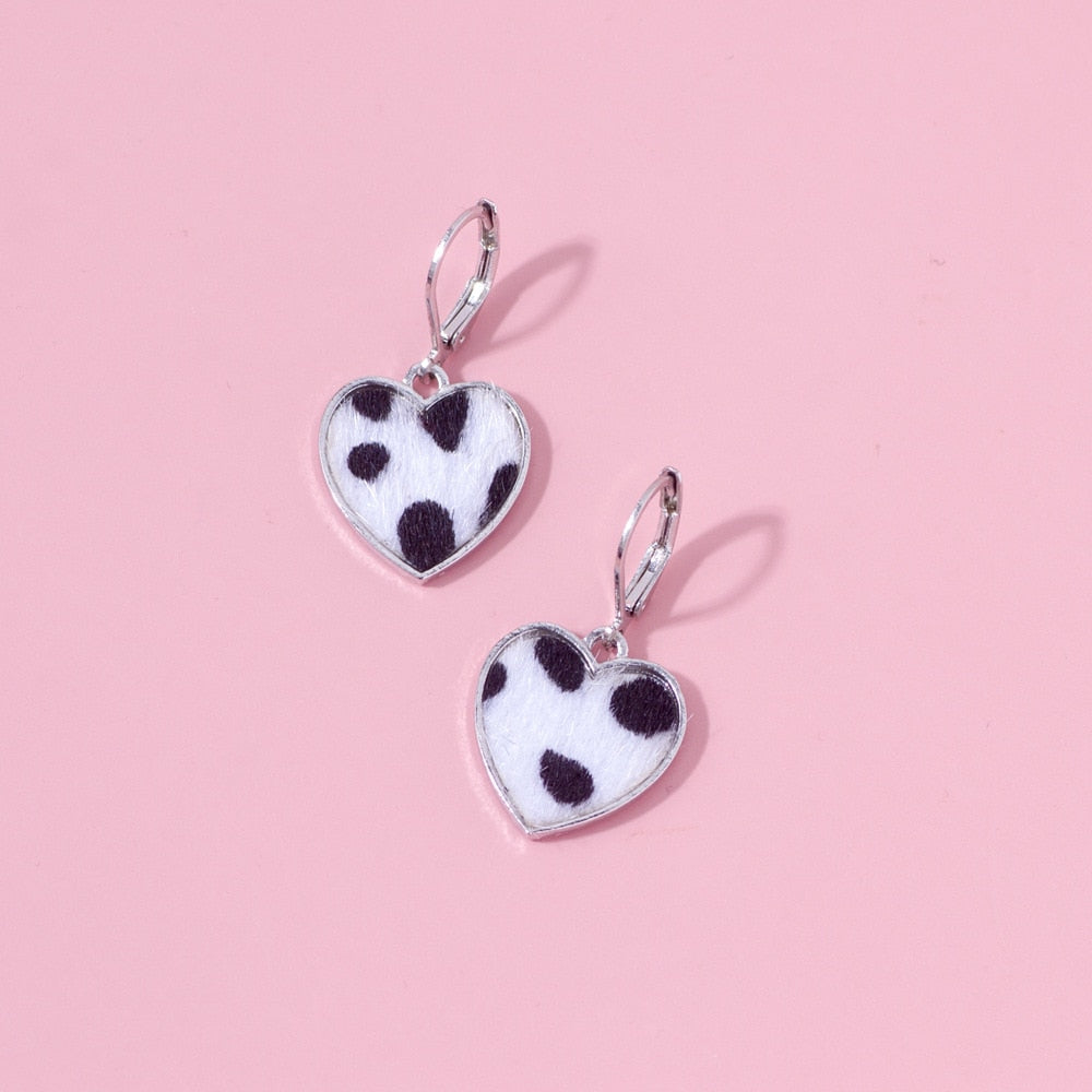 New Cow Pattern Butterfly Dangle Earrings Star Moon Hanging For Women Party Jewelry Accessories - myfunfarm