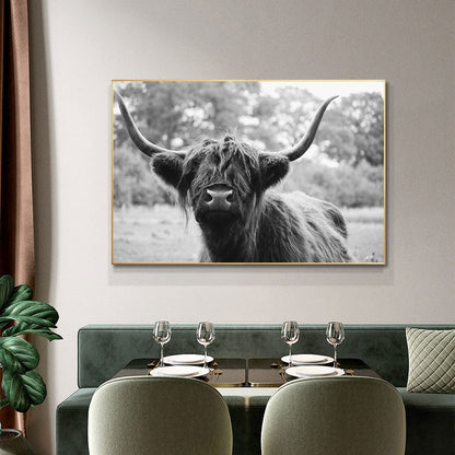 Black and White Highland Cow Canvas Prints - myfunfarm
