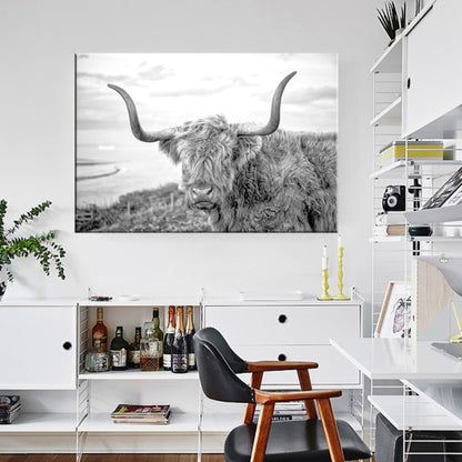 Highland Cow Wall Art Canvas Prints - myfunfarm