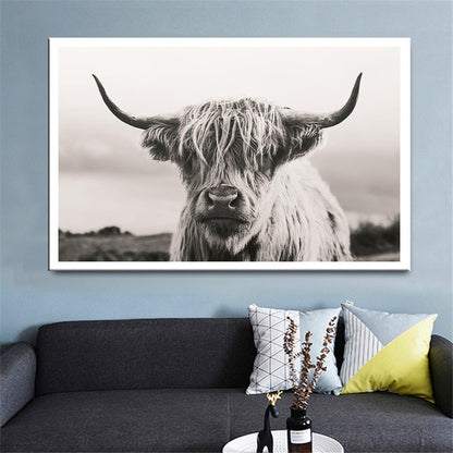 Highland Cow Wall Art Canvas Prints - myfunfarm