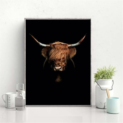 Highland Cow Wall Art Canvas Prints - myfunfarm