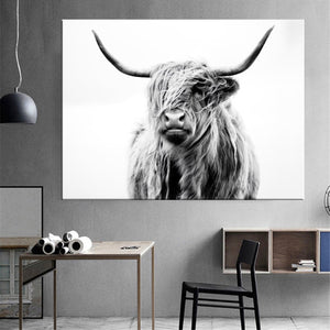 Highland Cow Wall Art Canvas Prints