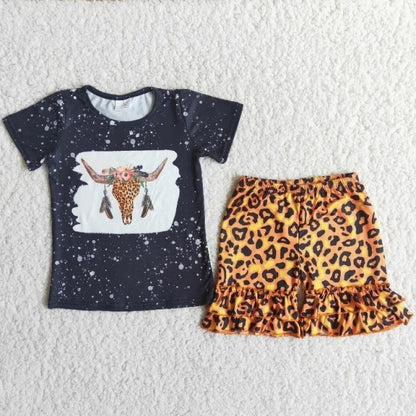 Children Summer Clothes Baby Girl Sets Love cows love farm - myfunfarm