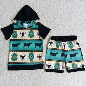 Children Summer Clothes Baby Girl Sets Love cows love farm