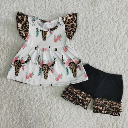 Children Summer Clothes Baby Girl Sets Love cows love farm - myfunfarm